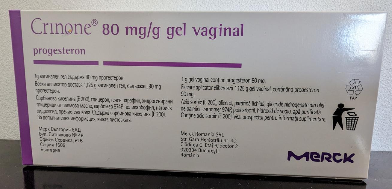 CRINONE 80mg/g MERCK SHARP DOHME, progesteron